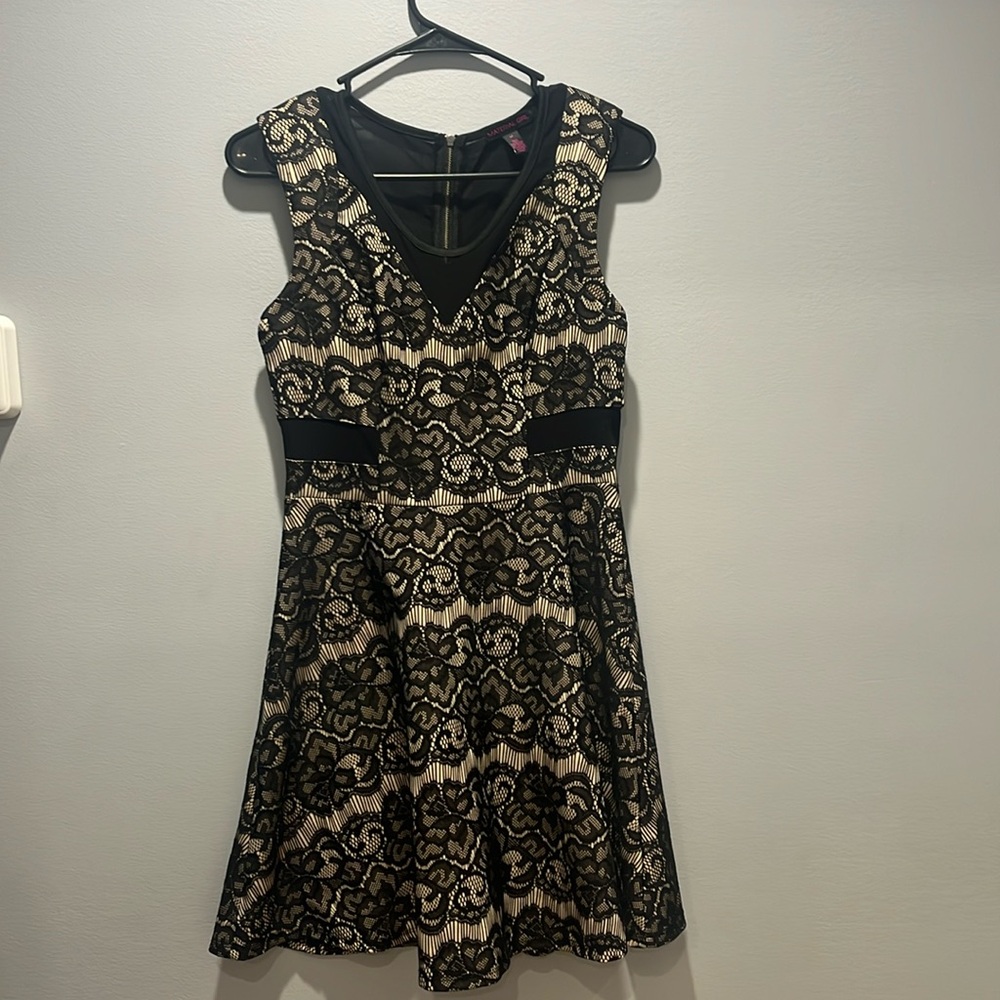 Material‎ Girl Black and Ivory Lace Dress, Size M